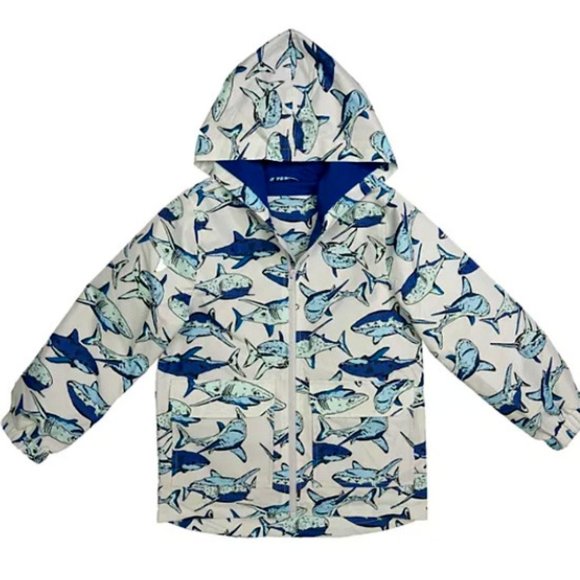 NWT 2t sharks spring summer fall rain coat jacket slicker carters girls boy hood